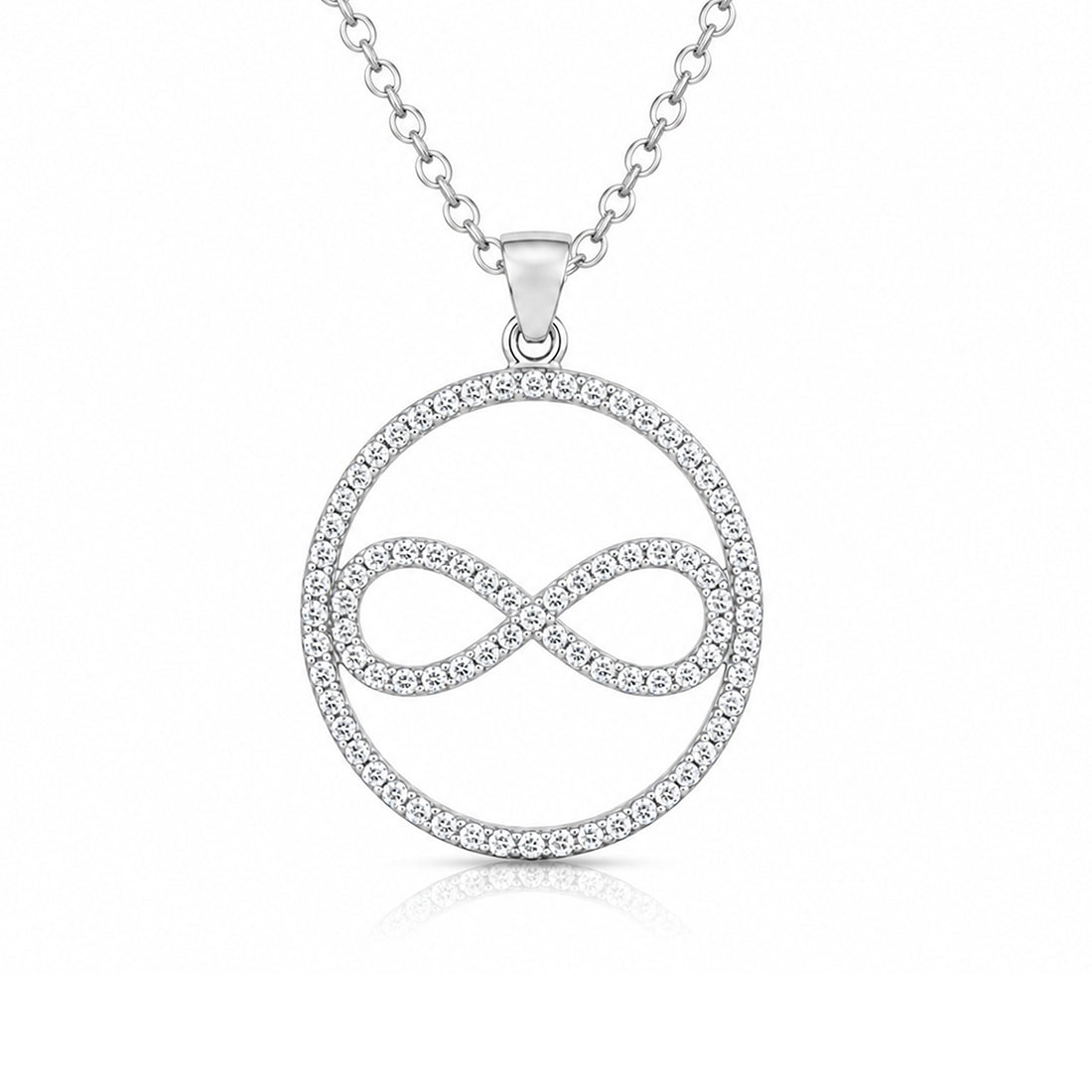 Eternal Infinity Circle Glow 925 Sterling Silver Pendant for women