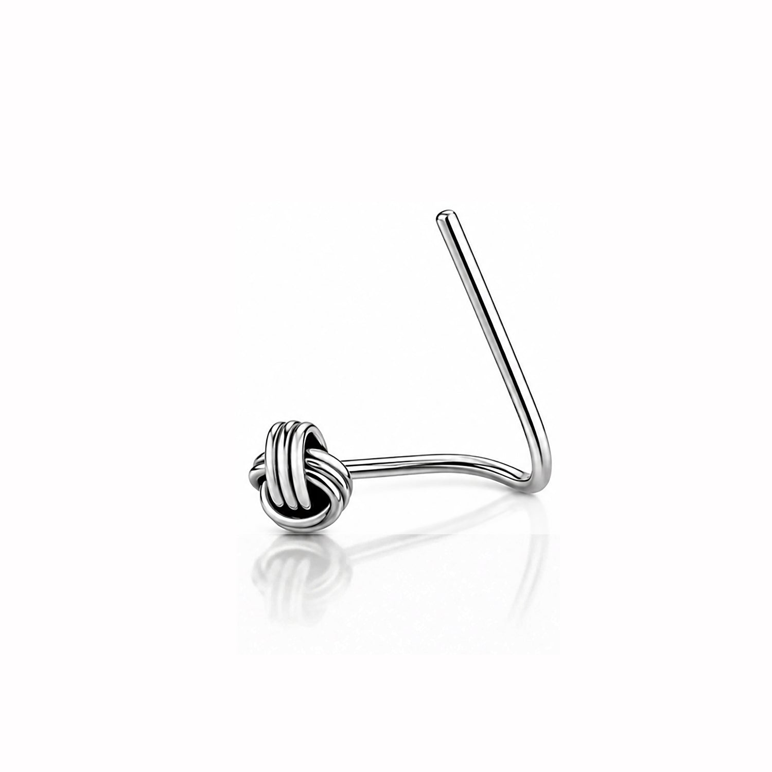 Eternal Knot Silver Open Hoop Nose Ring
