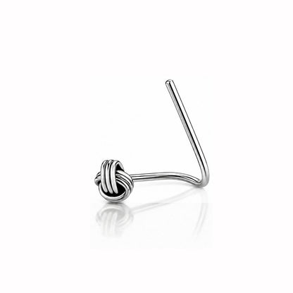 Eternal Knot Silver Open Hoop Nose Ring