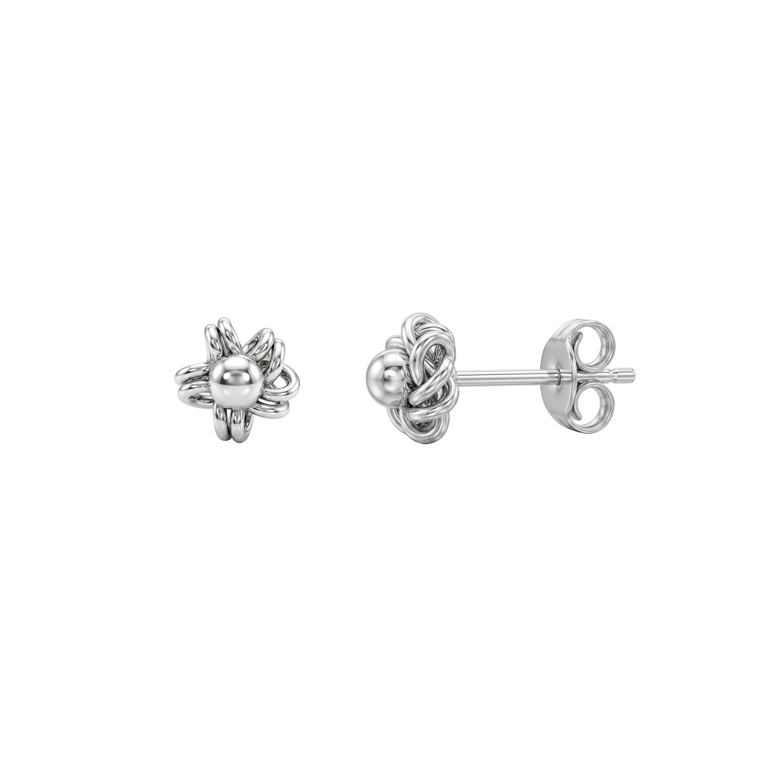 Eternal Love Infinity Knot Silver Ear Studs