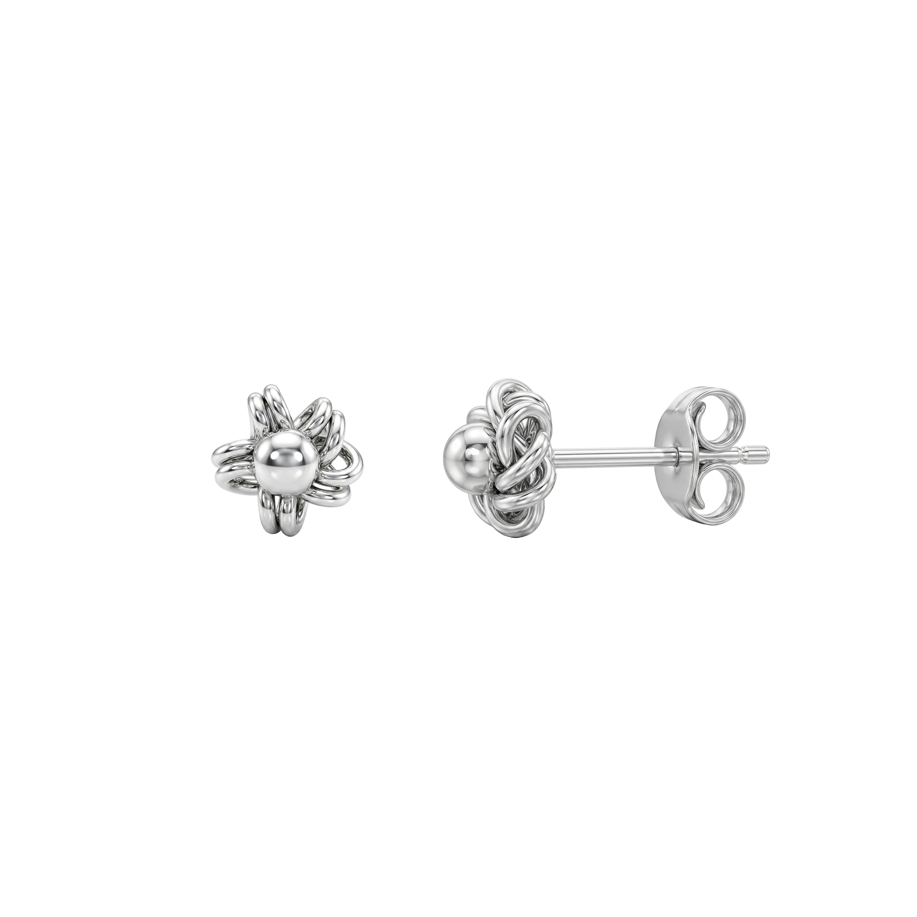 Eternal Love Infinity Knot Silver Ear Studs