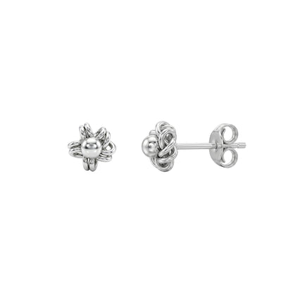 Eternal Love Infinity Knot Silver Ear Studs