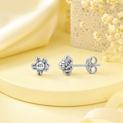 Eternal Love Infinity Knot Silver Ear Studs