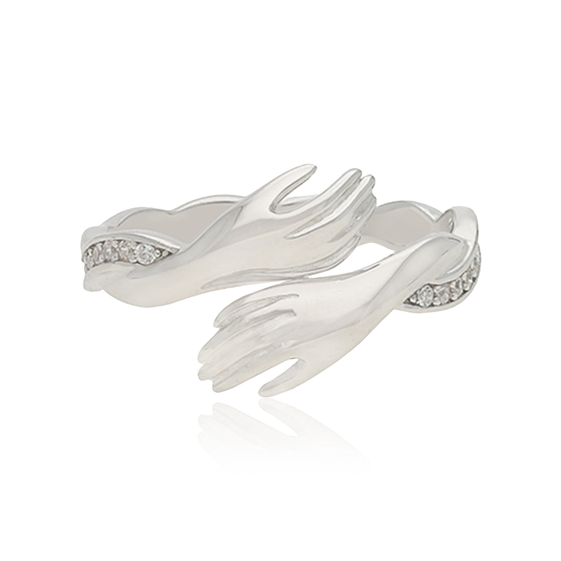 Eternal Love Rhodium Plated  Forever Hug Ring