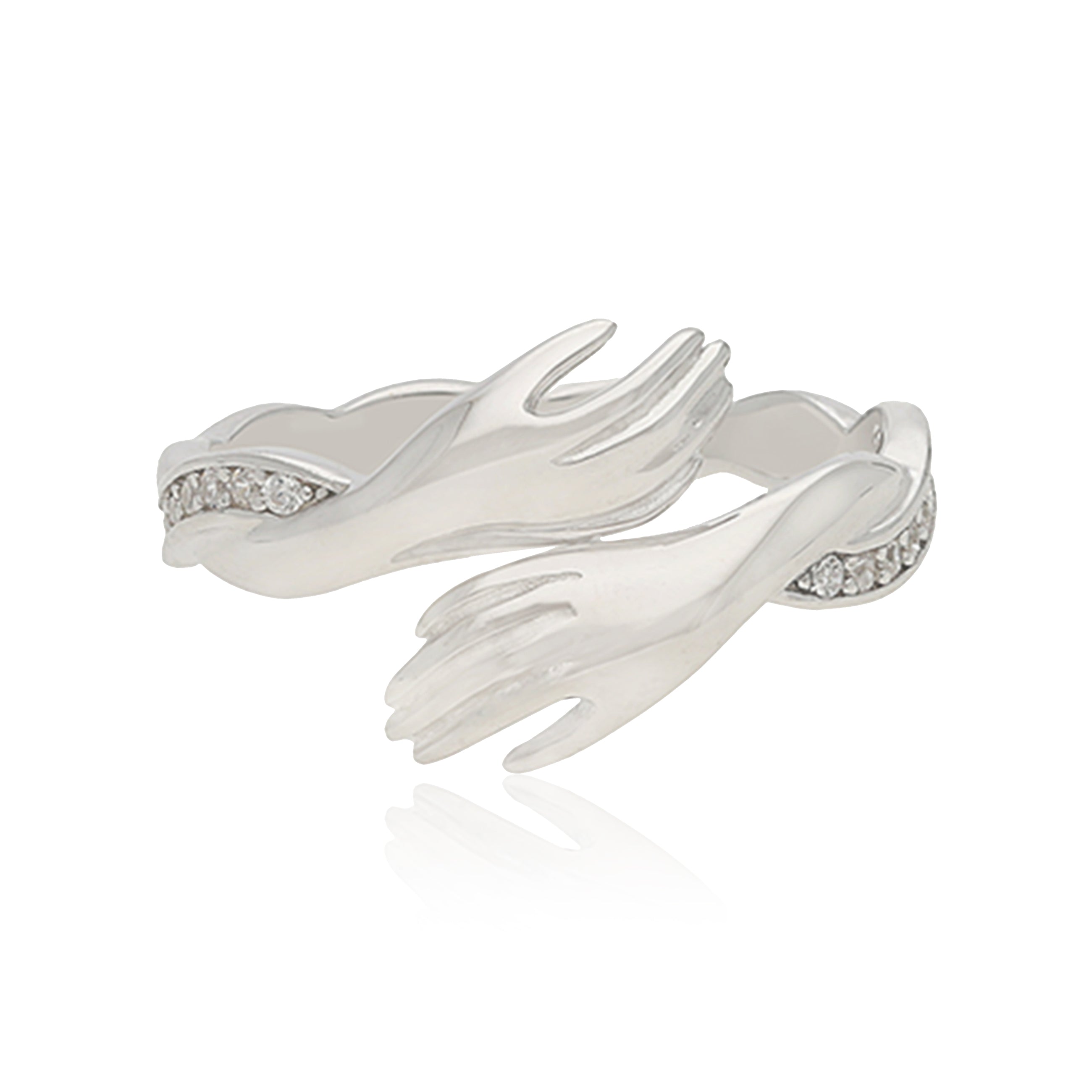 Eternal Love Rhodium Plated  Forever Hug Ring
