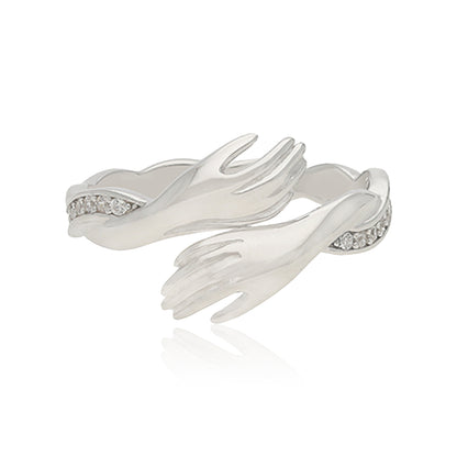Eternal Love Rhodium Plated  Forever Hug Ring