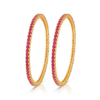 Eternal Ruby Glow  925 Sterling Silver Bangle for Women