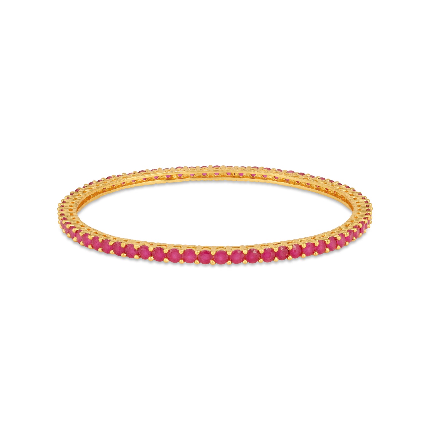 Eternal Ruby Glow  925 Sterling Silver Bangle for Women