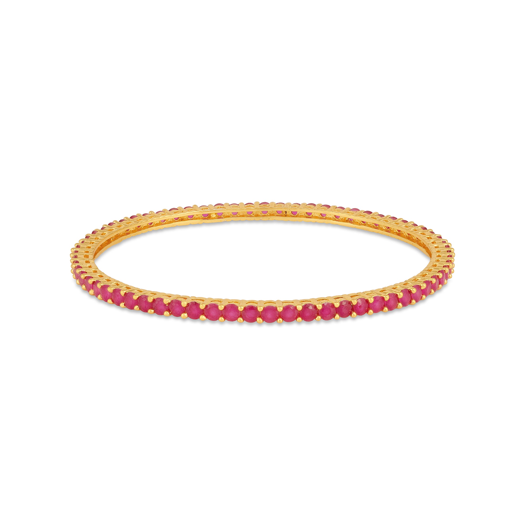 Eternal Ruby Glow  925 Sterling Silver Bangle for Women