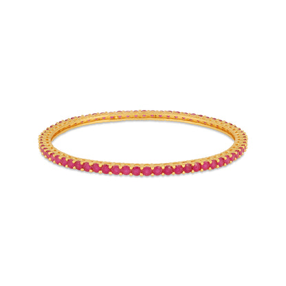 Eternal Ruby Glow  925 Sterling Silver Bangle for Women