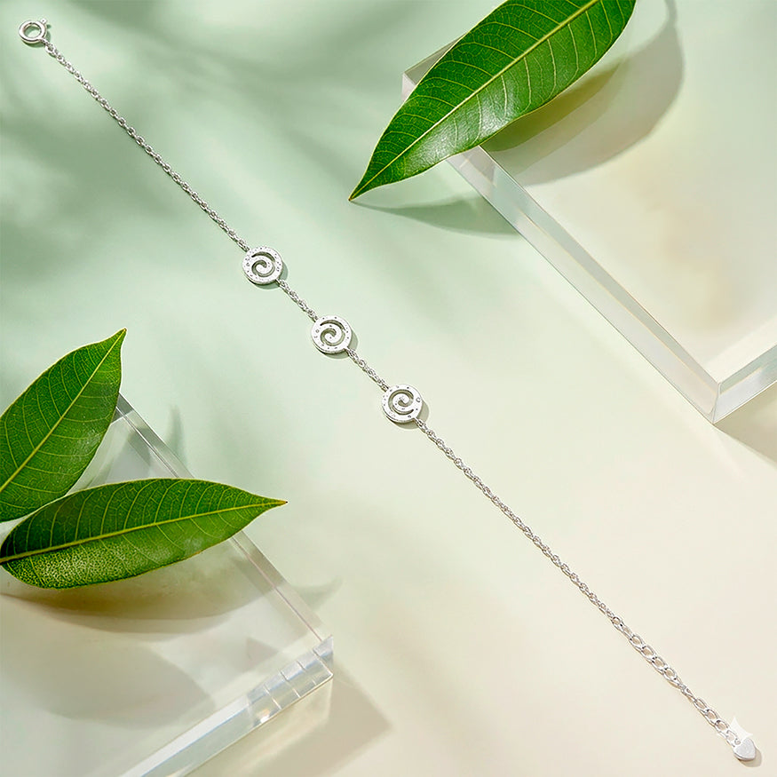 Eternal Spiral Harmony 925 Sterling Silver Bracelet