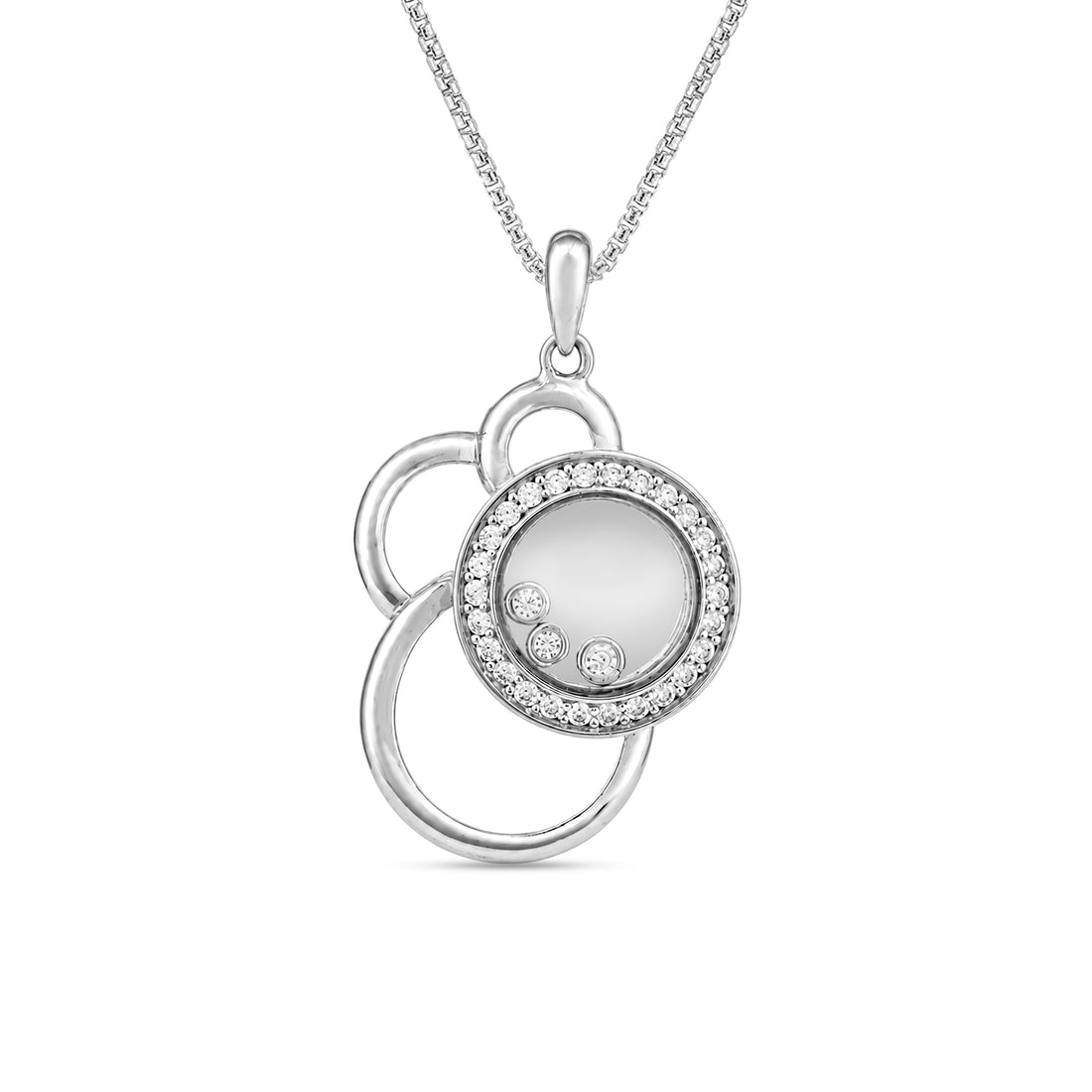 Eternal Trio Circle 925 Sterling Silver Pendant for women