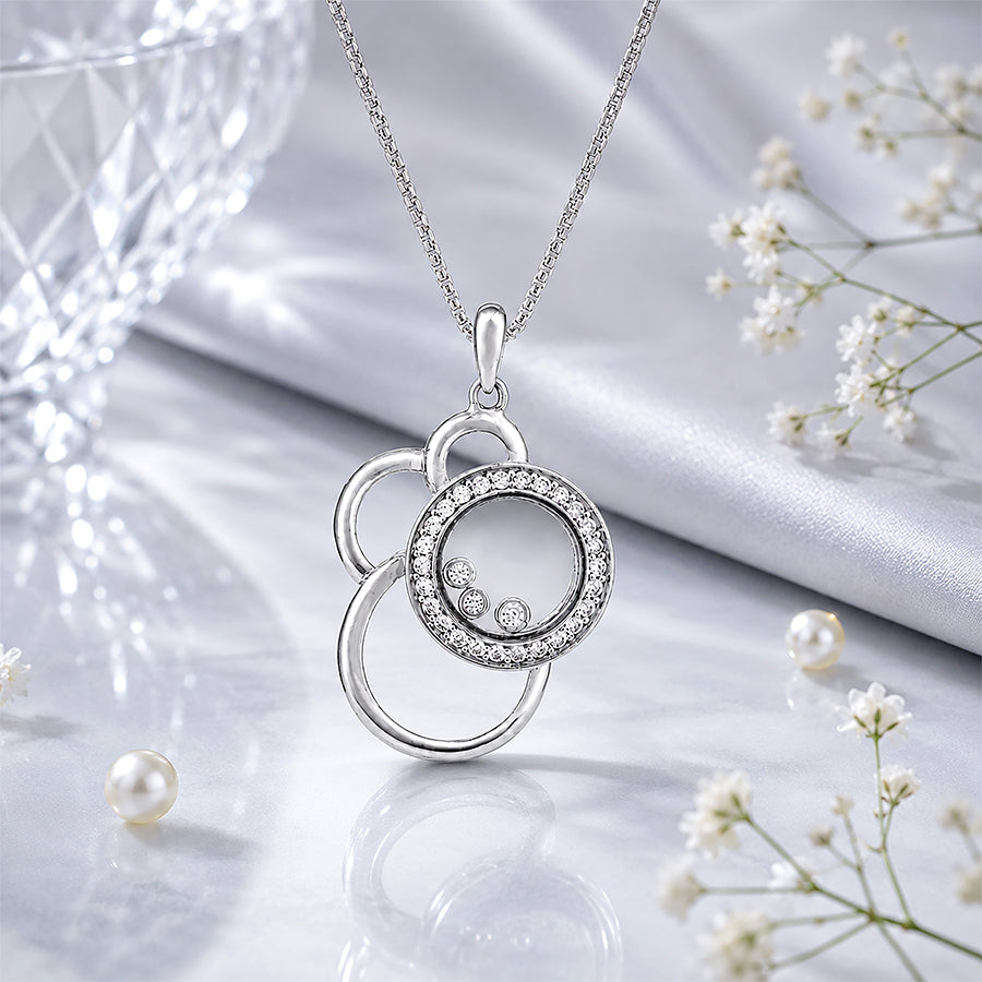 Eternal Trio Circle 925 Sterling Silver Pendant for women