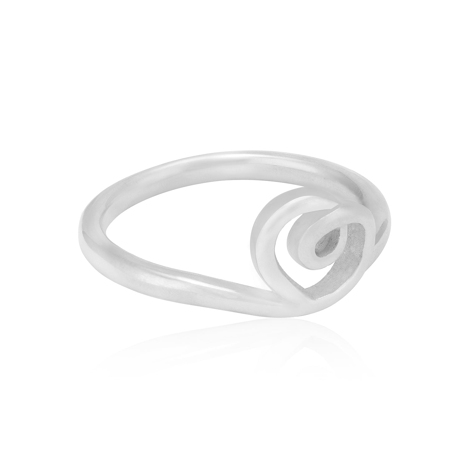 Eternal Twist Rhodium Plated 925 Swirl Heart Rings