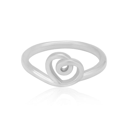 Eternal Twist Rhodium Plated 925 Swirl Heart Rings