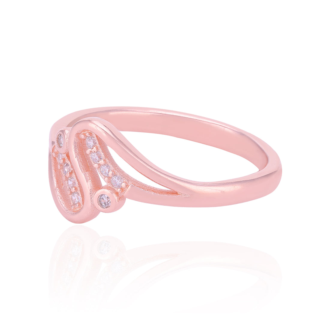 Ethereal Loop Sparkle 925 Sterling Silver Rose Gold Ring for Women