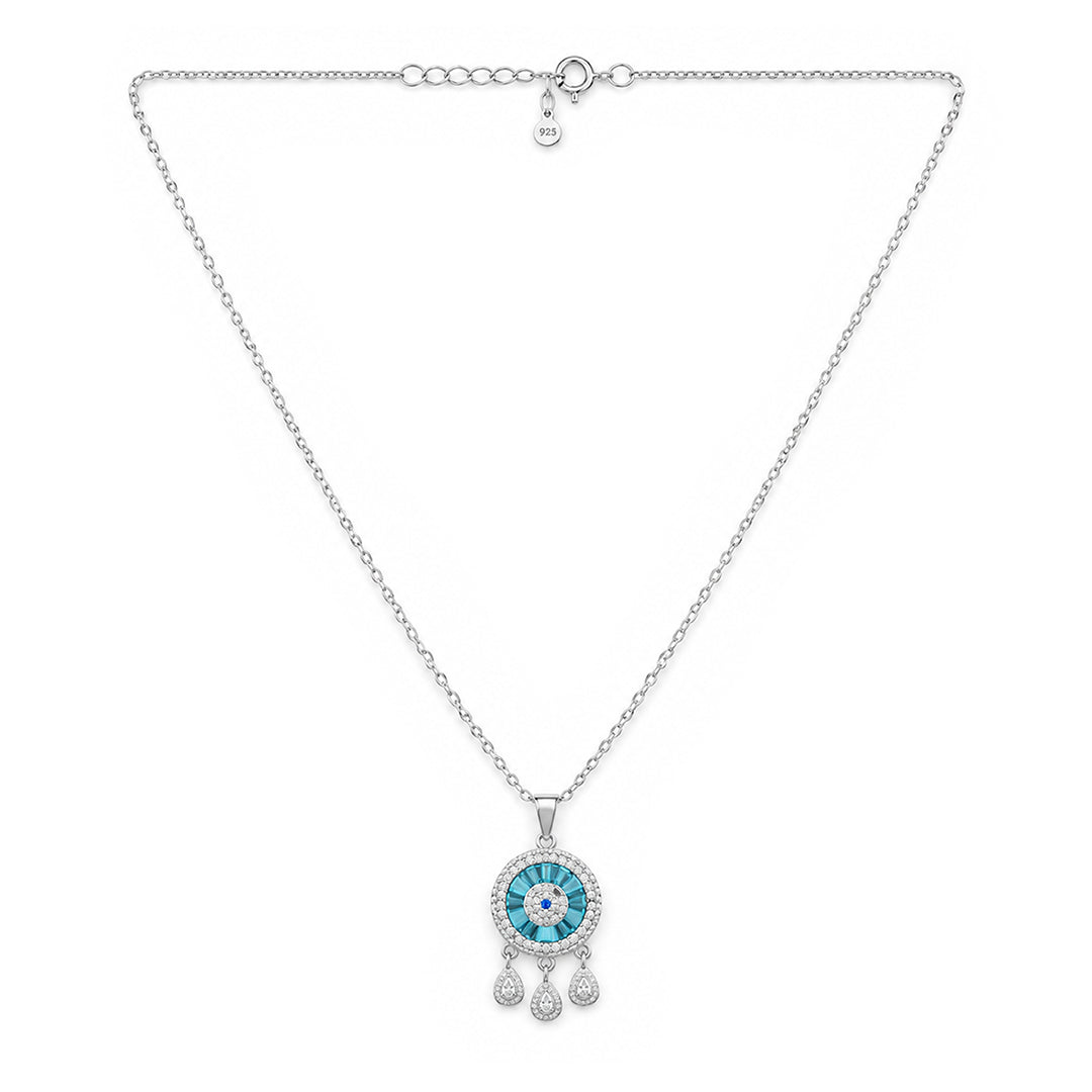 Evil Eye Dreamcatcher Sterling Silver Chain Pendant
