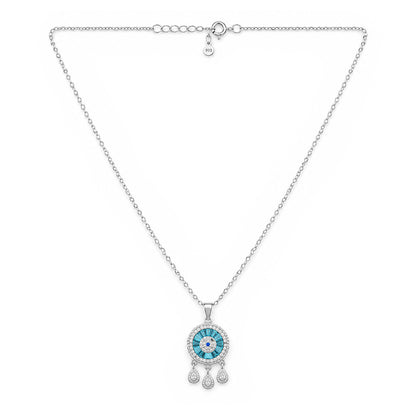 Evil Eye Dreamcatcher Sterling Silver Chain Pendant