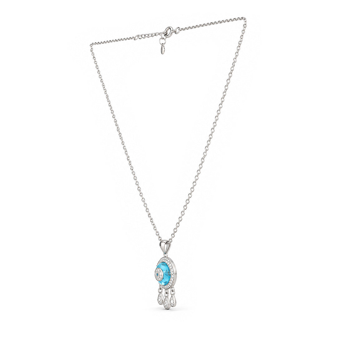 Evil Eye Dreamcatcher Sterling Silver Chain Pendant