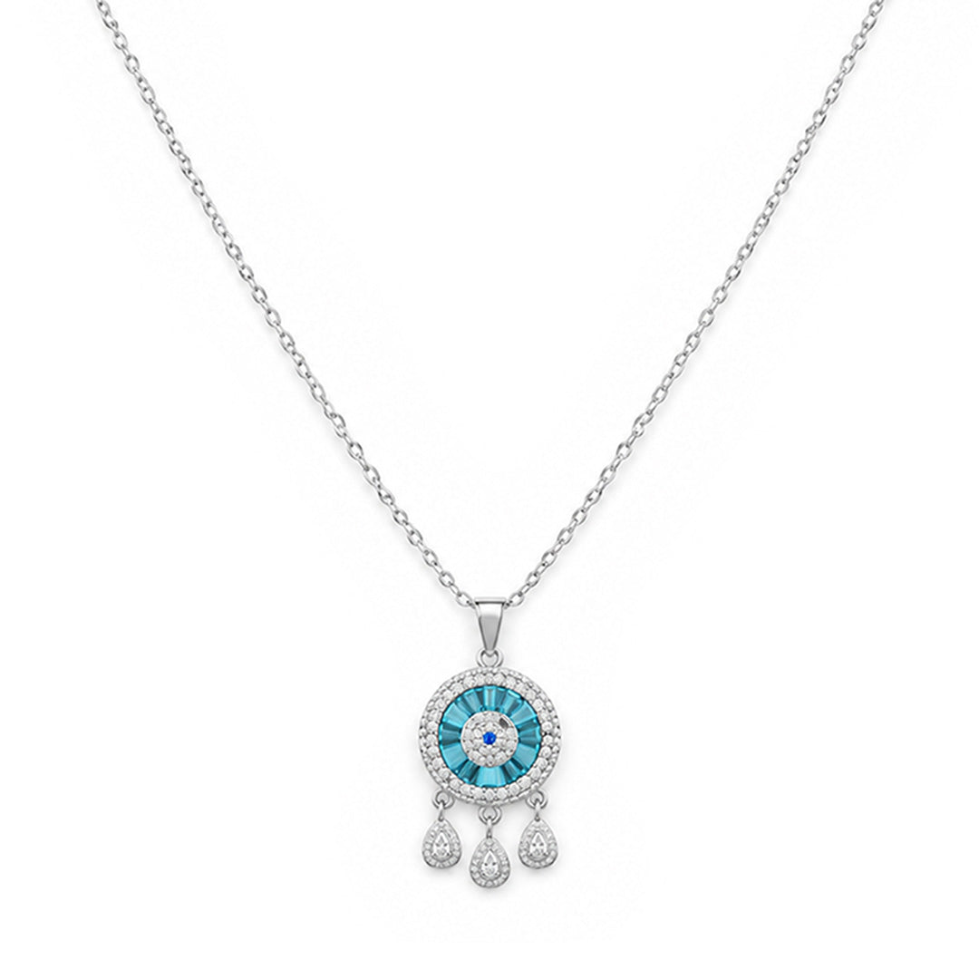 Evil Eye Dreamcatcher Sterling Silver Chain Pendant