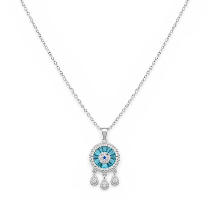 Evil Eye Dreamcatcher Sterling Silver Chain Pendant