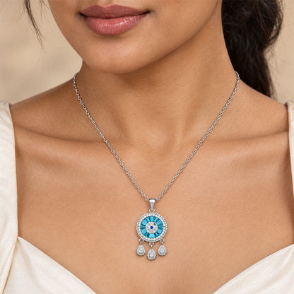 Evil Eye Dreamcatcher Sterling Silver Chain Pendant