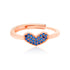 Exquisite 925 Rose Gold Radiant Blue Stone Detailing Rings