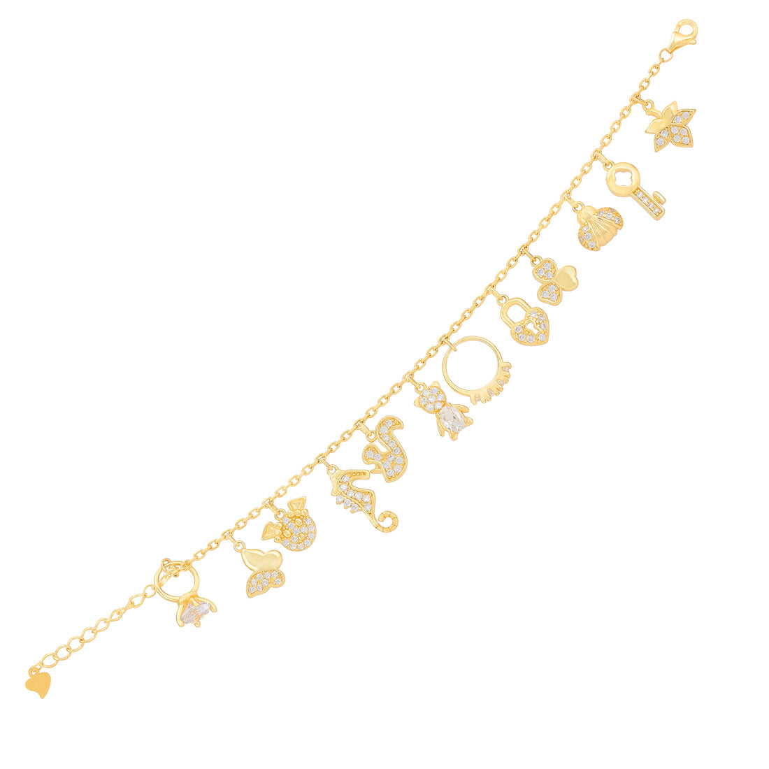 Fairy Tale Gold Plated Charmed 925 Bracelet