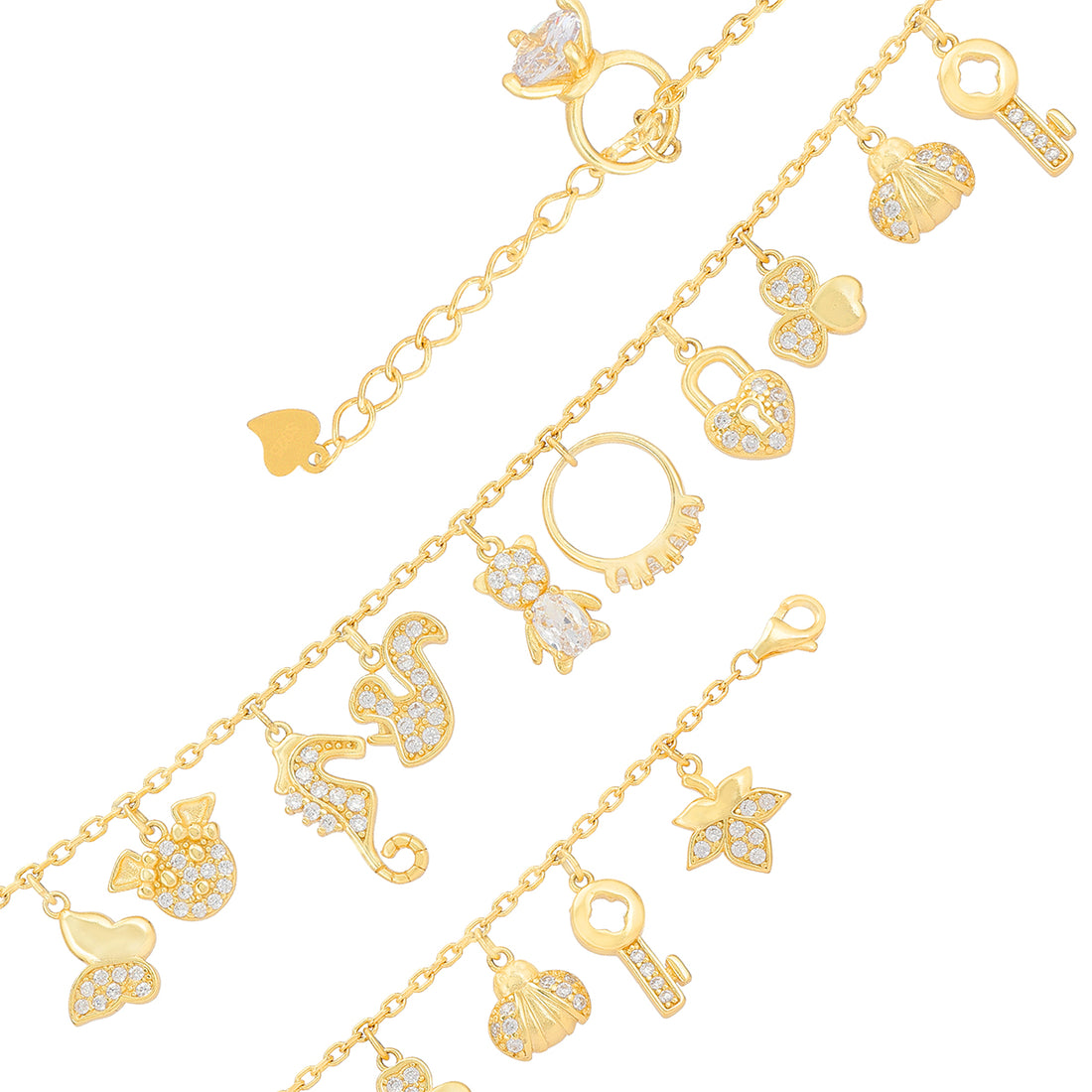 Fairy Tale Gold Plated Charmed Bracelet