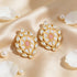 Festive Floral Polki Pearl 925 Sterling Silver Gold-Plated Earring