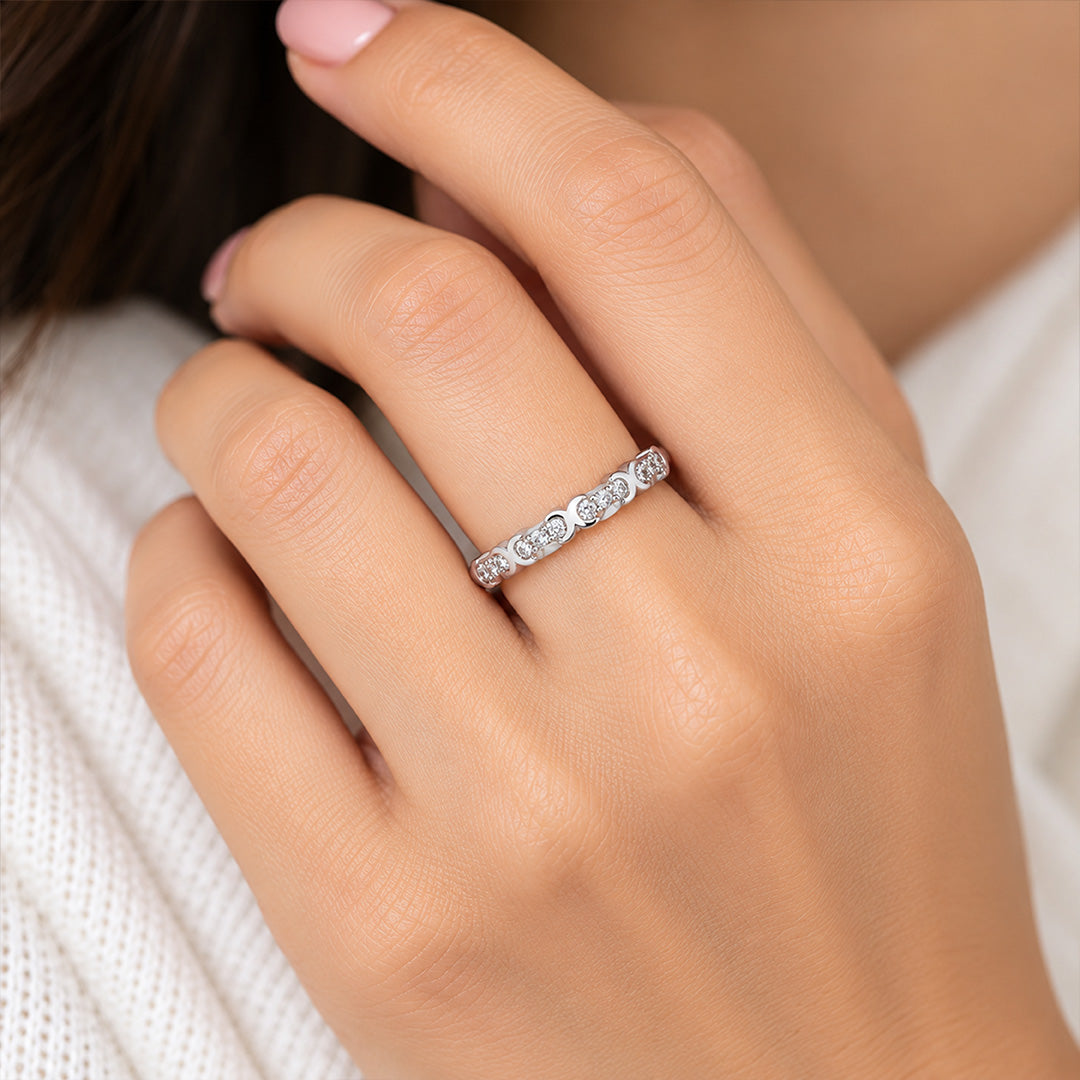 Filigree Crown Stackable Sterling Silver Ring