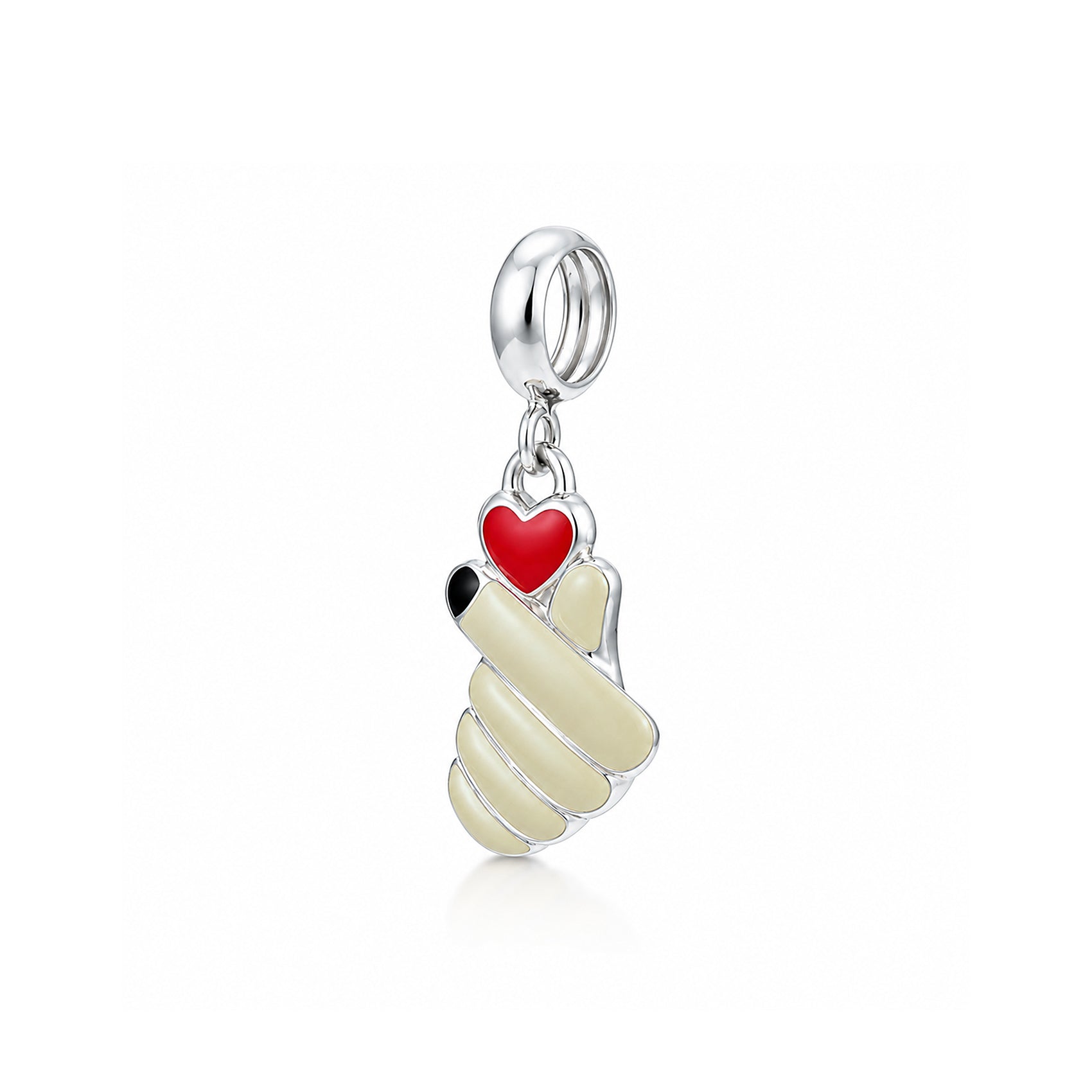 Finger Heart 925 Sterling Silver Charm Pendant