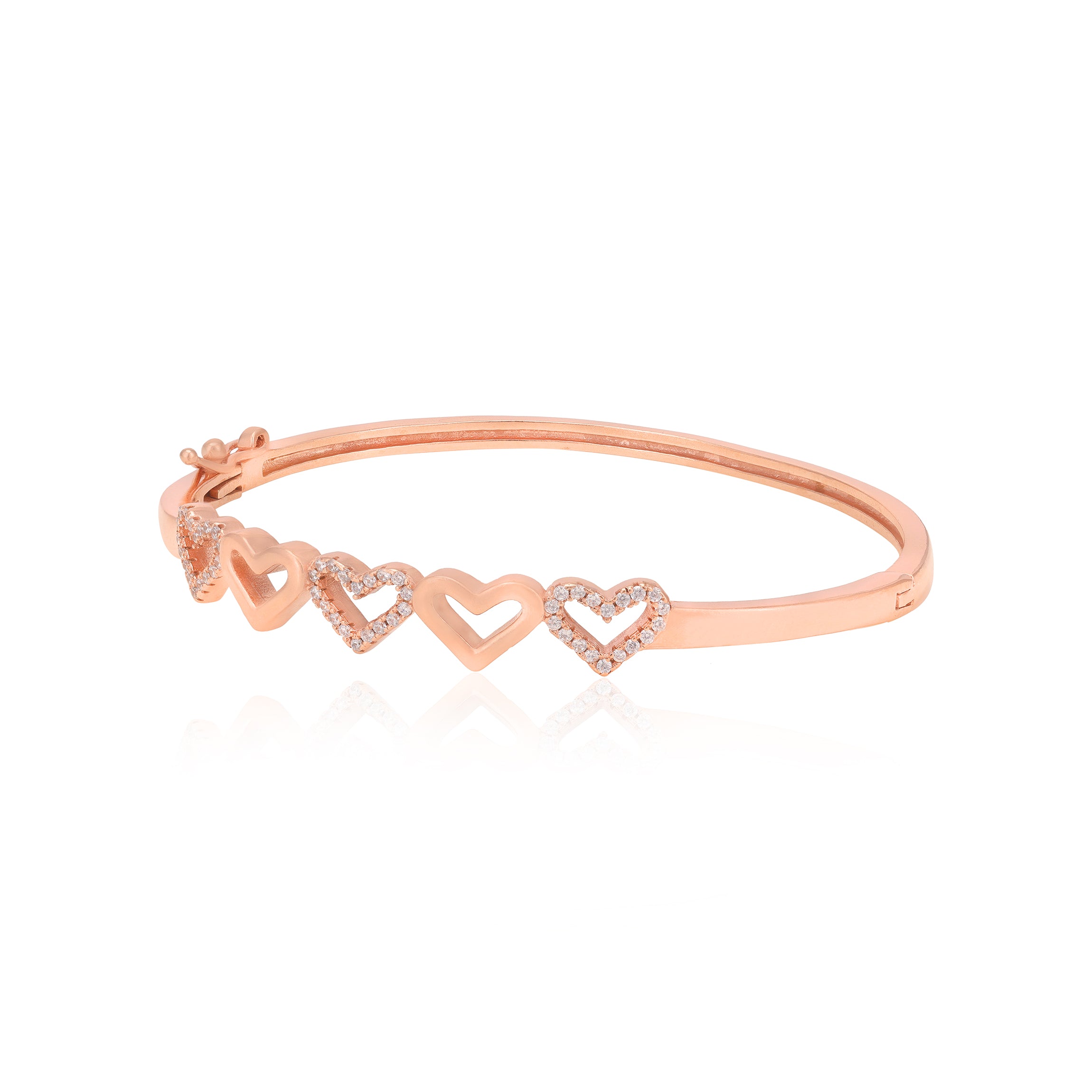 Five Fold Hearts Rose Gold 925 Kada