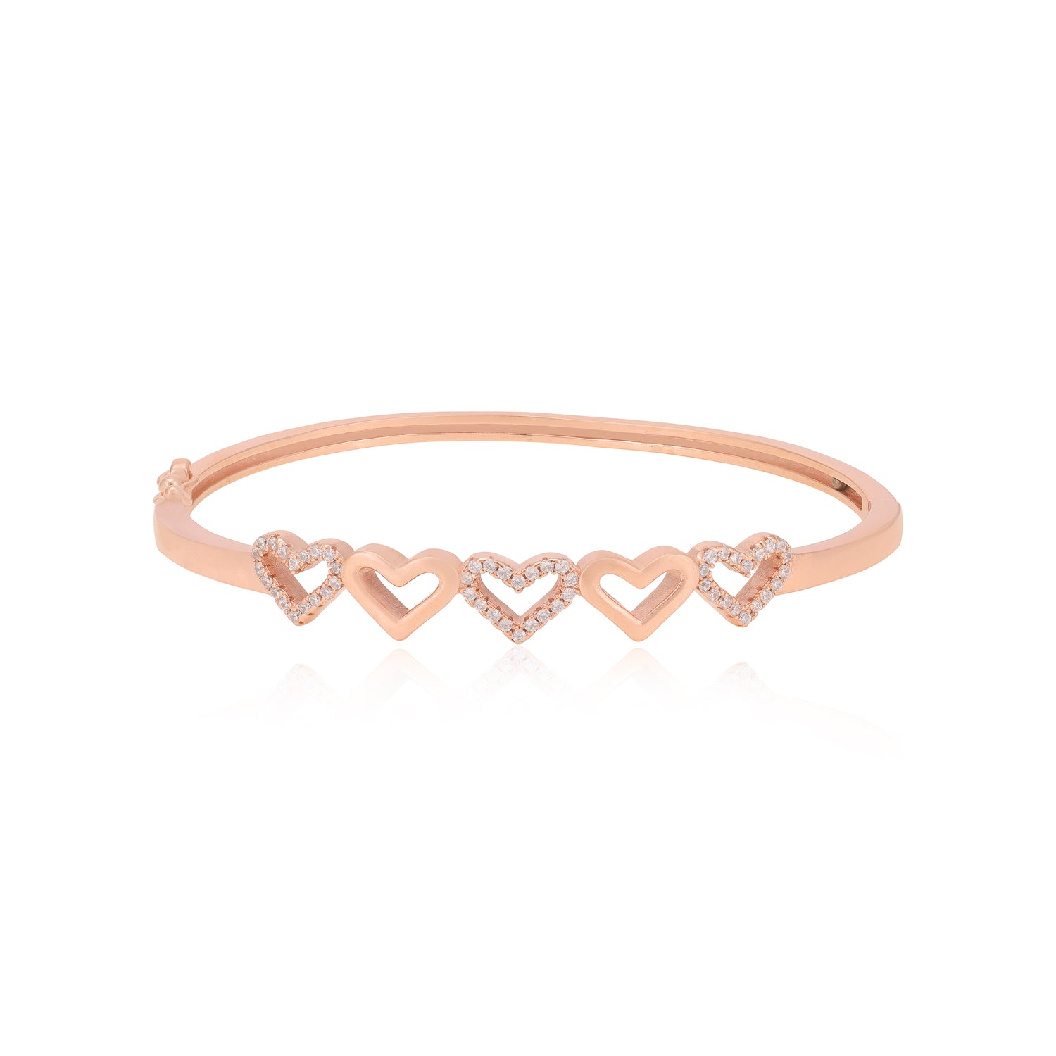 Five Fold Hearts Rose Gold Plated Kada