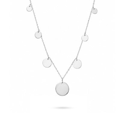 Floating Multi Disc Fringe Silver Chain