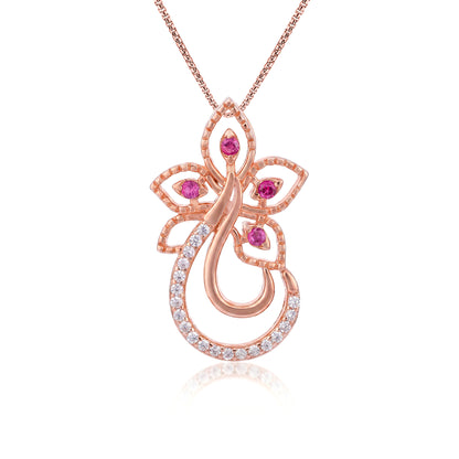 Floral Sparkle 925 Sterling Silver Stud Pendant