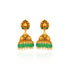 Floral 925 Sterling Silver Green Bead Jhumkas for Women