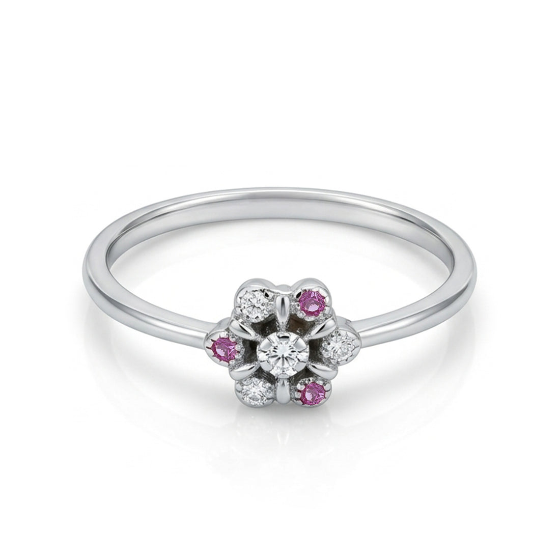 Floral Cluster 925 Sterling Silver Ring for Women