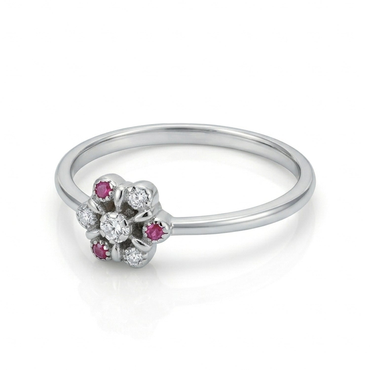 Floral Cluster 925 Sterling Silver Ring for Women