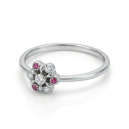 Floral Cluster 925 Sterling Silver Ring for Women