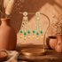 Floral Emerald Drop 925 Sterling Silver Chandelier Earrings