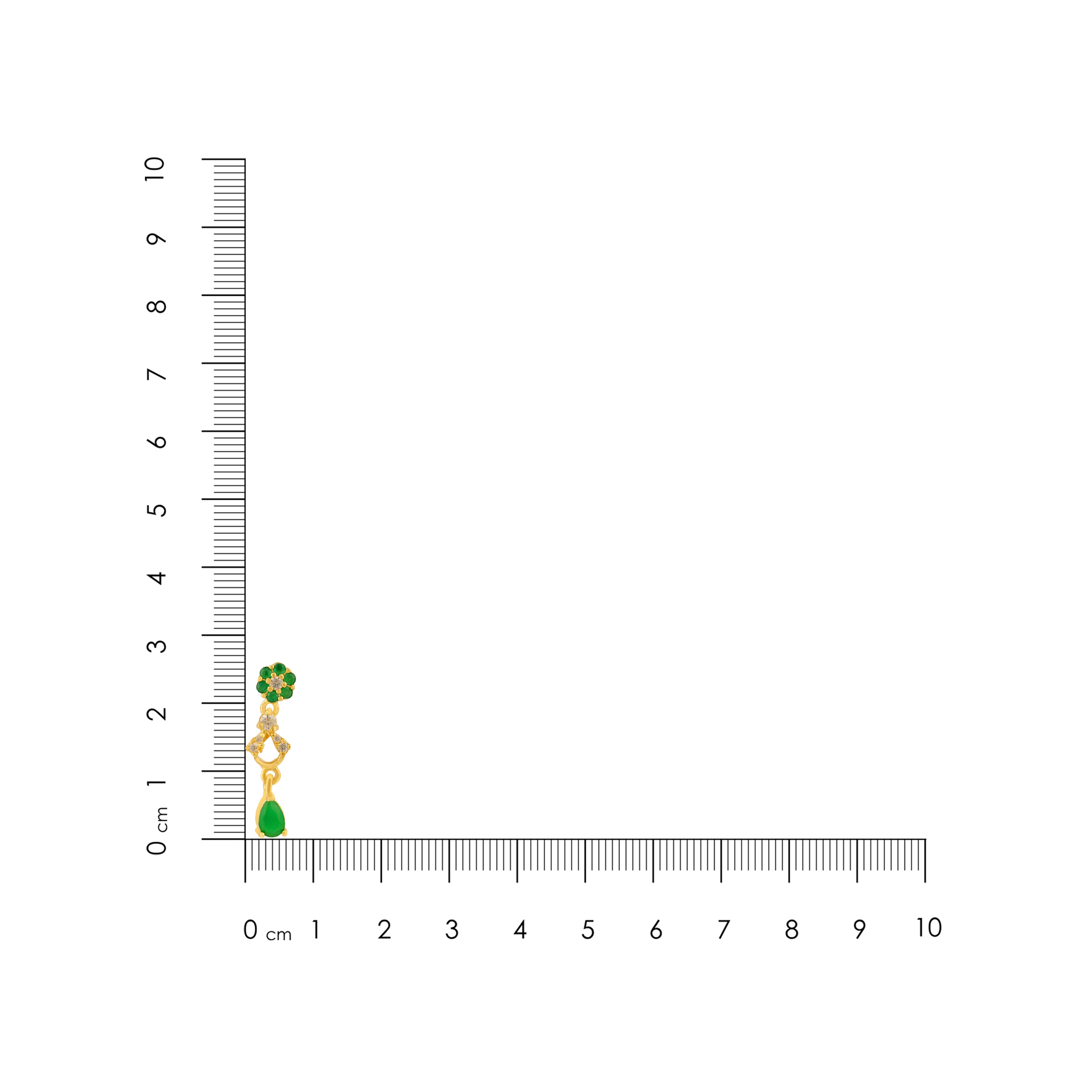 Floral Green 925 Sterling Silver Teardrop Earring for Women