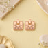 Floral Mosaic 925 Sterling Silver Rose Gold Earrings