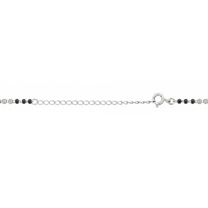 Floral Silver Marquise Crystal Mangalsutra Chain Pendant