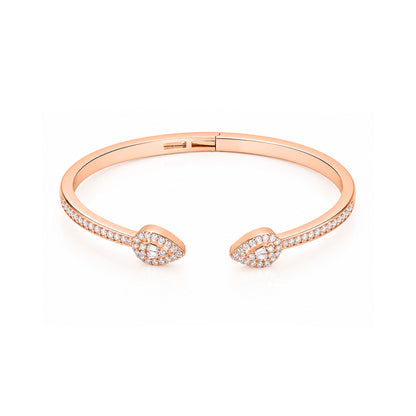 Floral Sparkle 925 Sterling Silver Rose Finish Kada