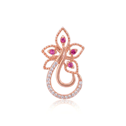 Floral Sparkle 925 Sterling Silver Stud Pendant
