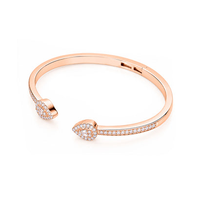 Floral Sparkle 925 Sterling Silver Rose Finish Kada