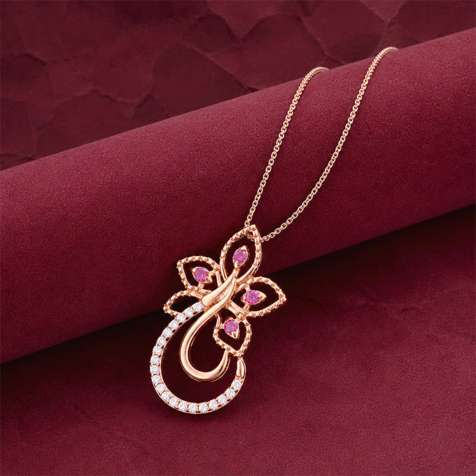 Floral Sparkle 925 Sterling Silver Stud Pendant