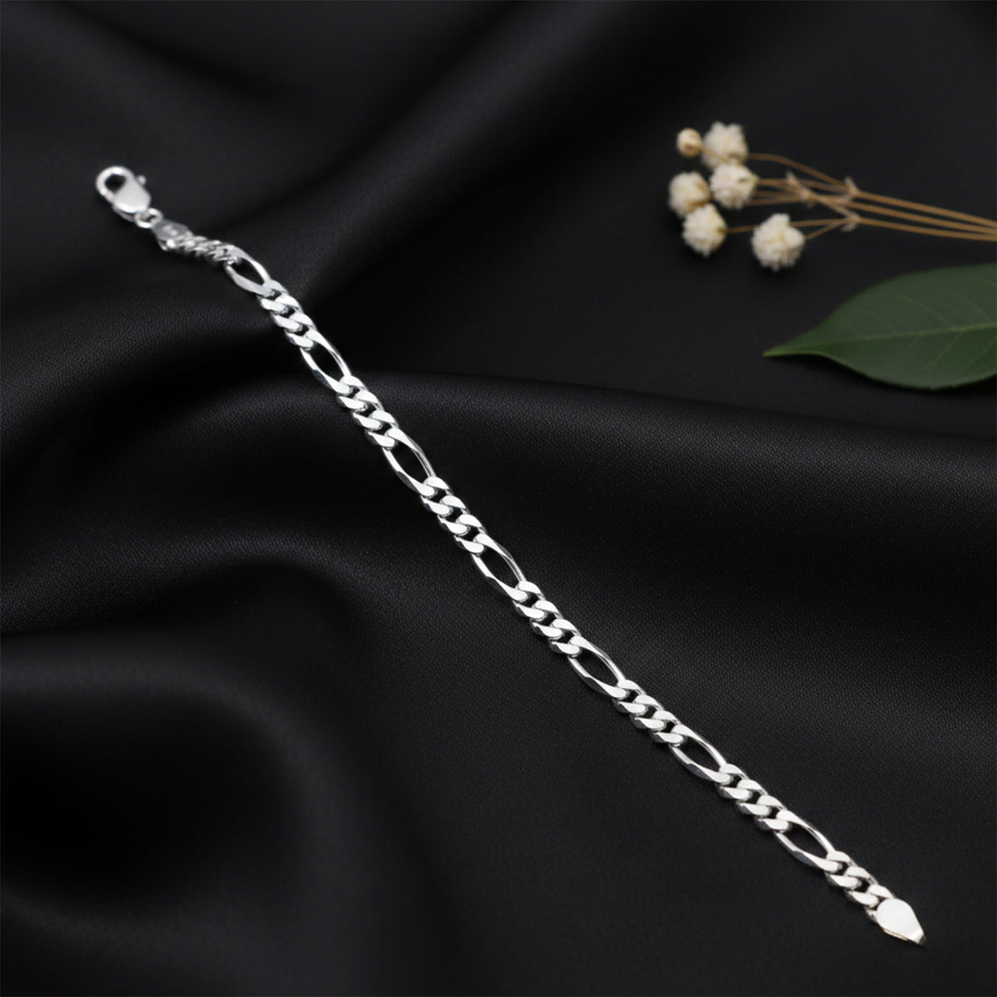 Fluid Link Curb Silver Bracelet