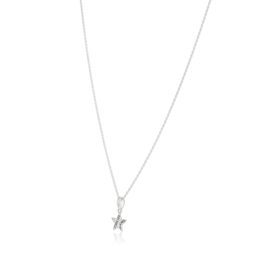 Forever Friends  925 Rhodium Plated Star Chain Pendants